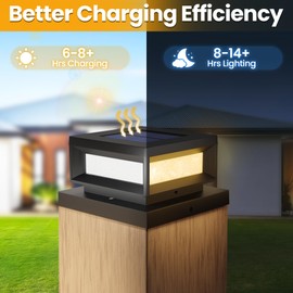 Mlambert 16 Pack Solar Post Cap Lights Outdoor, Waterproof Deck Fence Post Light for 4x4 Wood/Vinyl Posts, 6x6 Wooden Posts, Cool/Warm Lighting, Black