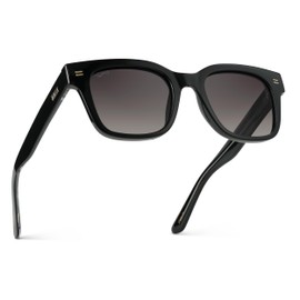 WearMe Pro Men's Classic Square Sunglasses - (Black/Gradient Black Lens)