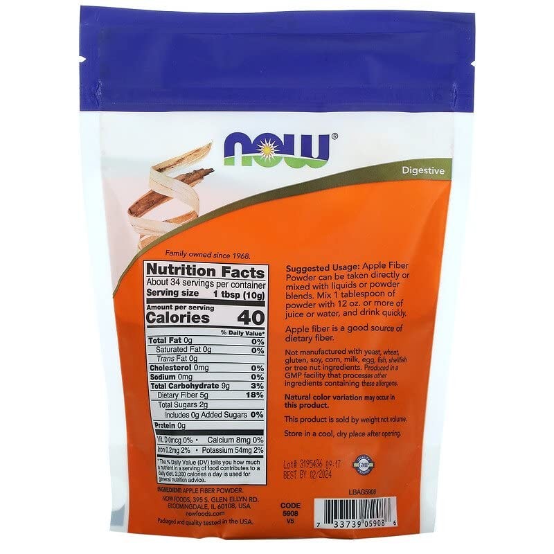 Apple Fiber with Pectin 12 oz by NOW