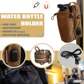 Gym Crossbody Bag for Women & Men Small Fanny Pack with Bottle Holder, Waterproof Phone Pouch, Magnetic Attach Black Duvcein (beige)