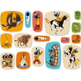 YAKARI DH-Konzept 48-Piece XXL Confetti Children's Party and Children's Birthday Party // Indian Boy Sioux Small Thunder Decoration Party Set