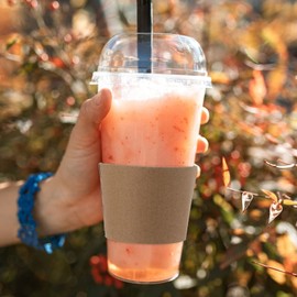 BESTOYARD 100pcs Hot Cup Sleeves Kraft Paper Coffee Sleeves Hot Cup Jacket Holder Insulated Drink Sleeves