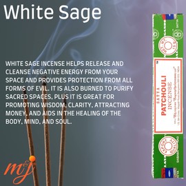 Original Satya Nag Champa Patchouli Incense Sticks | with M&J incense sticks holder | x4 pack | for Aromatherapy, Spa, Yoga, Weddings, Meditation, Healing, Positivity and Relaxation