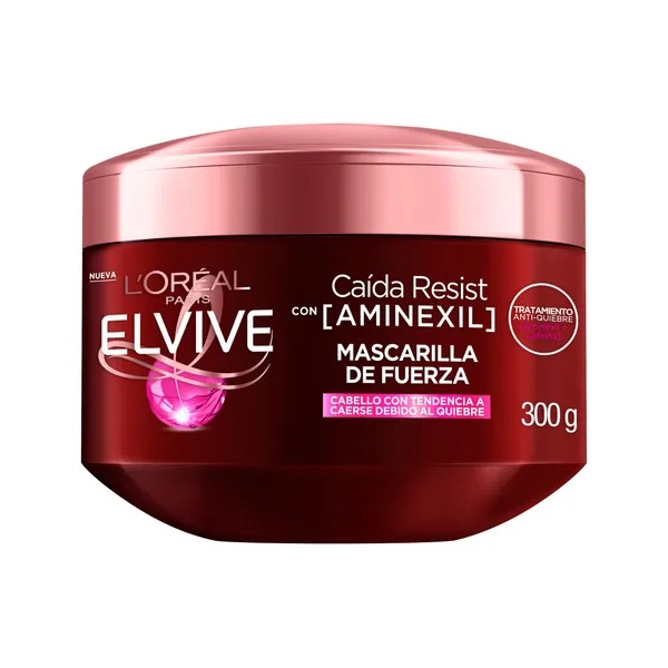 Mascarilla De Cabello Loréal Paris Elvive Caída Resist Con Aminexil