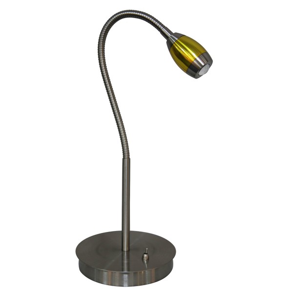 Daylight24 202071-39 Adjustable Beam LED Desk Lamp, 7" x 6" x 19.5", Brushed Nickel/Gold