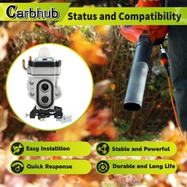 Carbhub 130BT Carburetor for Husqvarna 530BT 130BT for RedMax EBZ3050RH EBZ3000RHCA Backpack Blower Replace for WYA-73A 504116101 Carb