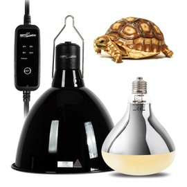 REPTI ZOO Lighting Combo Kit 160W Reptile Heat Lamp UVA UVB bulbs for reptiles and 8.5 Inch Reptile Light Fixture Dome Lamp Fixture Dome Light with Timer Tortoises/Snakes/Lizards/Bearded dragons