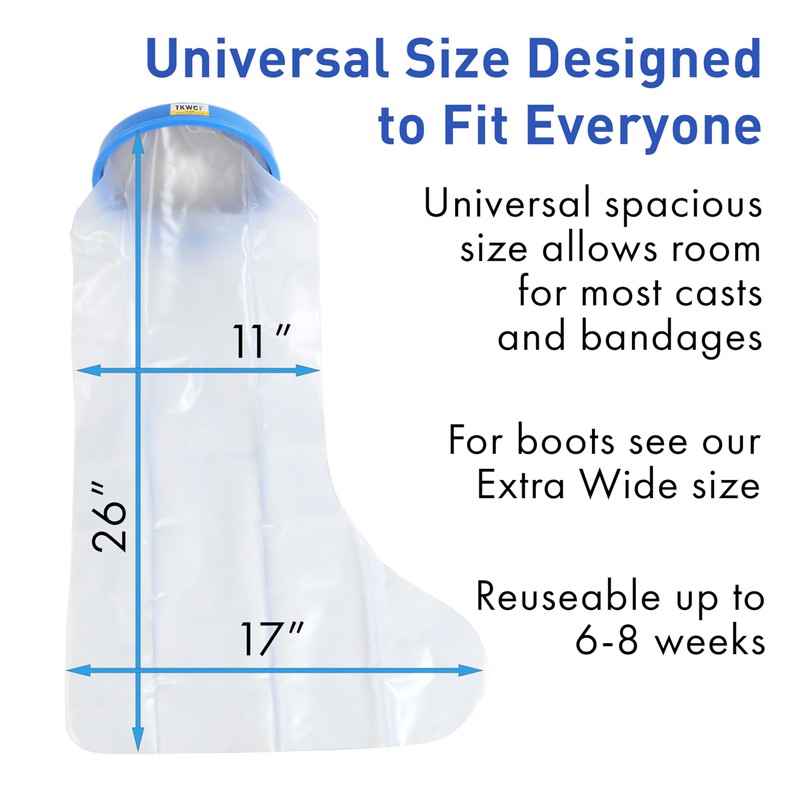 TKWC INC 100% Waterproof Leg Cast Cover for Shower –
