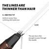 2 Pack 4-Tip Microblading Eyebrow Pen with 2 Brow Brushes,