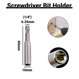 10 Pieces 1/4 Hex Magnetic Extension Rocaris 10 Pack Magnetic Extension Socket Bit Holder 1, 4 Magnetic Bit Holder Bits Holder Socket Bit Holder