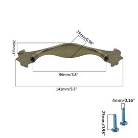 Yuqim Antique Drawer Pulls Bronze Metal Cabinet Pulls with Stained Glass Window Pattern 3.8 inch Hole Center Decorative Pull Handles for Dresser Chest(2 Pack)