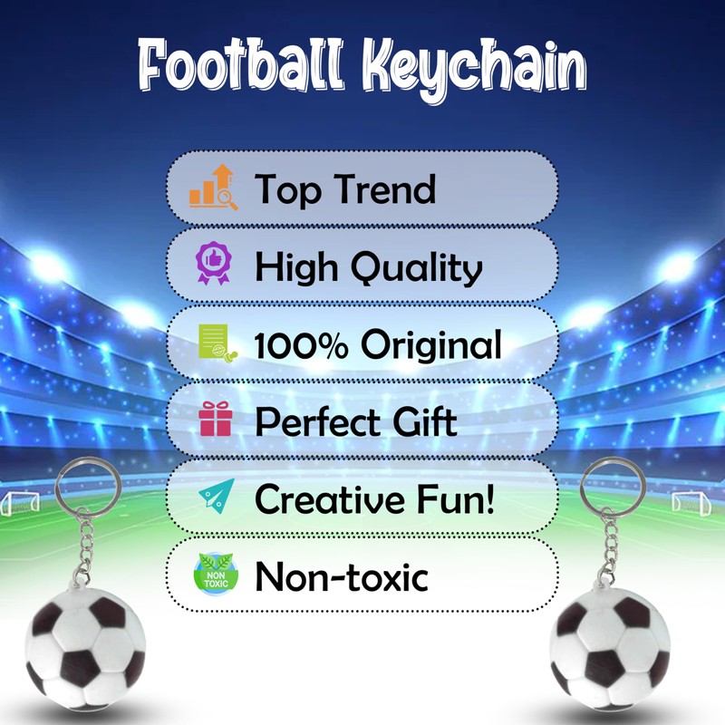 Soccer Ball Keychain – Ideal for Party Favors, Sports Fans,