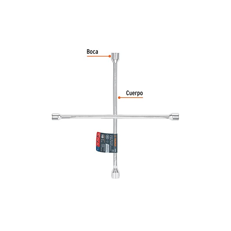 TRUPER Llave de Cruz para Auto de Acero 46 cm,