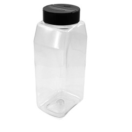Large Clear Plastic Spice Jars w/Sifter Cap (Food Grade - BPA Free) - 32 Fluid Ounce Capacity - BUY 3 GET 3 FREE (6 JARS TOTAL) (MIX AND MATCH - PROMO APPLIES AT CHECKOUT) by Pride Of India