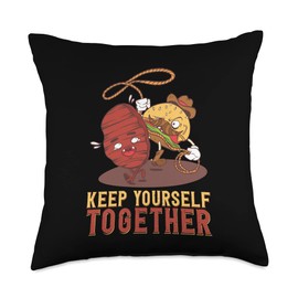 Cheese Ground Beef Snack Buns Fast Food Lover Keep Yourself Together Burger Throw Pillow, 18x18, Multicolor