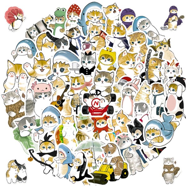 Cat Sticker Car Cute Cat Sticker Set 50 Pcs Waterproof