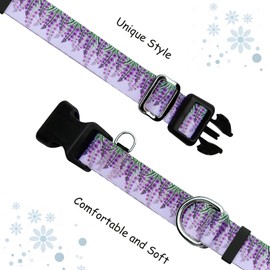 Fidohug Martingale Collar for Dogs with Buckle Floral No Pull Adjustable Nylon Limited Slip Training Dog Collars (Purple Lavender, Large)