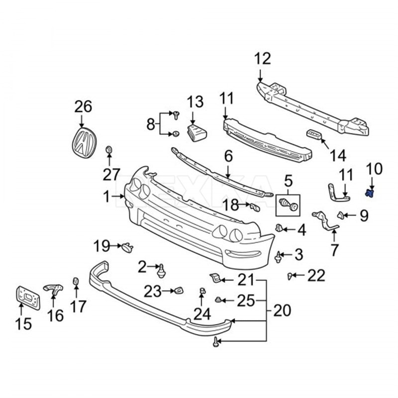 Rexka 10 pcs Bumper Clips for Honda Acura 90661-ST7-003 Integra