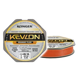 Braided Line Konger Kevlon Fluo Orange 4-Way Braided Line Fishing Line 150 m 0.12-0.25 mm
