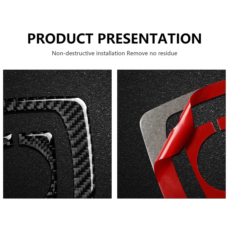 Car Gear Shift Trim Center Console Panel Cover Sticker Carbon