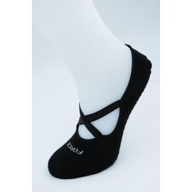 Non-Slip Yoga Socks for Women, Cross-Strap Design, 6 Pairs (US, Numeric, 5.5, 9, Regular, Regular, 6, Purple Green Black White Grey Pink)