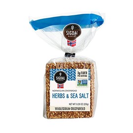 Sigdal Bakeri Herbs and Sea Salt, Wholegrain Crispbread, 8.29oz (Pack of 2)