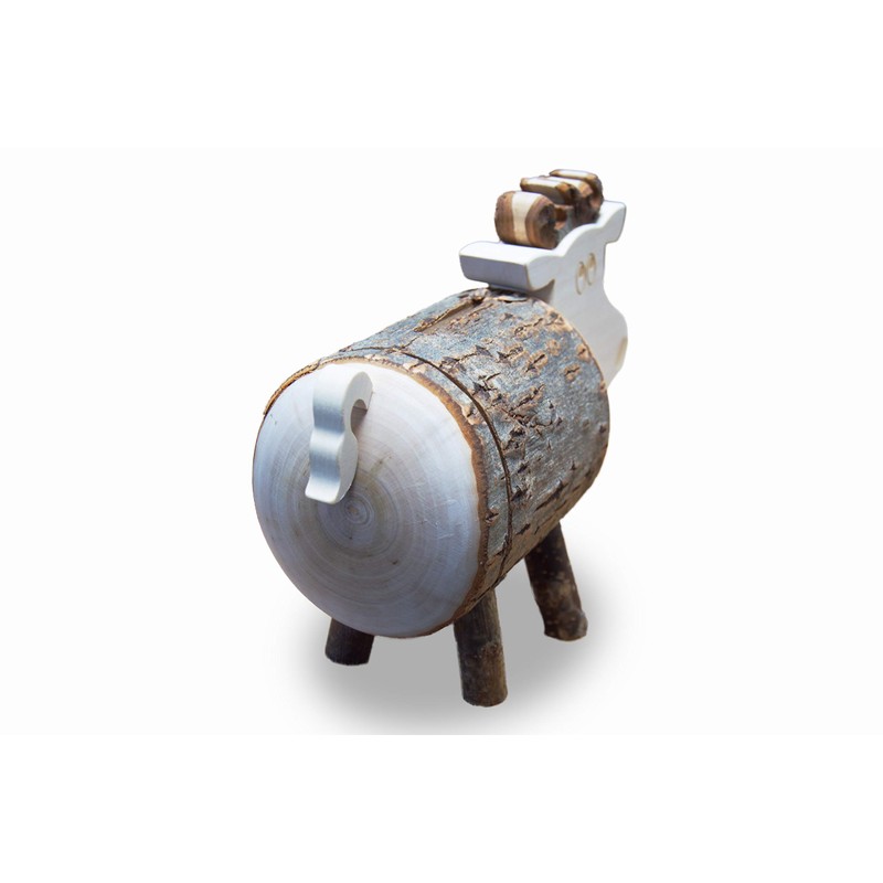 Waldfabrik Natural Wooden Cow-Shaped Money Bank, Traditional Craftsmanship, Creative Gift