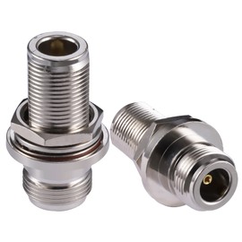 POBADY 2PCS N Female to N Female Bulkhead Coax Cable Adapter 50 Ohm for CB Radio WiFi Antenna
