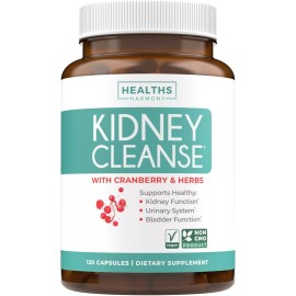 Healths Harmony Kidney Cleanse - Supports Bladder Control & Urinary Tract - 120 Capsules
