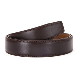 Men's Leather Ratchet Belt Strap Only 35mm 1 3/8”,Leather Belt without Buckle Adjustable (Up to 43" waist adjustable, B-brown-1)
