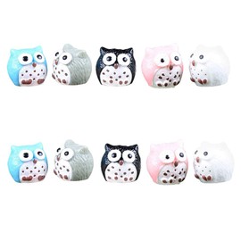 JANOU 20 Pcs Mini Owls Micro Landscape Miniature Decoration Resin Figurine Plant Pot Fairy Garden Ornament (Random Colors)