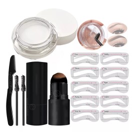 Dolores 15pcs Kit Cejas Modelado Sello Cera Prueba Agua Con 10 Forma