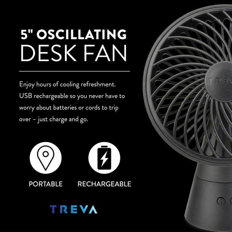 O2COOL Rechargeable Fan 5" H