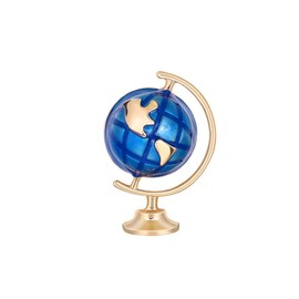 Globe Blue Enamel Brooch Statement Pin for Women Girls Fashion Vintage World Travel Earth Lapel Brooches Pins Clothing Jackets Badges Corsage Suit Coat Collar Shawl Clip Jewelry Gifts
