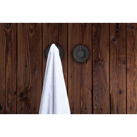 Kon-fort Home Grey Towel Hook, 2 Pack Bathroom Hangers Matte Graphite, SUS 304 Stainless Steel Wall Mounted, Hangers Towels Robes Clothes Hats. Kitchen Bedroom High End Designer Accessories