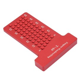 Kadimendium T-type Ruler Hole Scribing Tool Woodworking Scribing Tool Positioning Gauge Cross Gauge Aluminium Alloy Marking Hand Tool (Red)