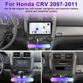 DVRMEDIA 4+128G Car Radio for Honda CRV 2007-2011 with Carplay & Android Auto, 9 Inch Touch Screen Car Stereo with Bluetooth, GPS Navigation, Mirror Link, DSP, FM/AM Radio and Backup Camera