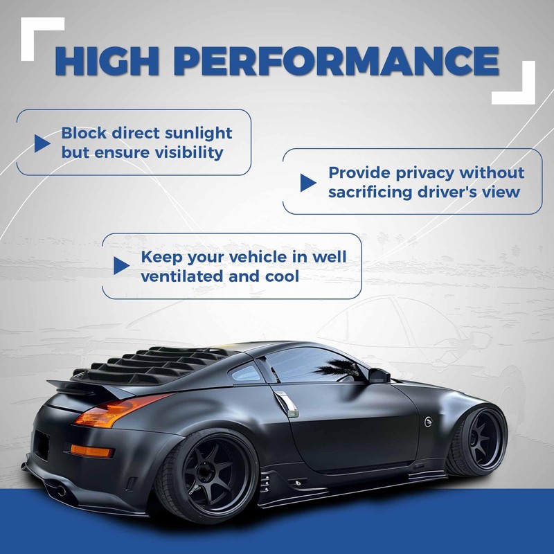 HECASA Rear Windshield Louvers Sun Shade Cover Window Compatible with