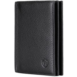 Von Heesen® Men's Wallet - TÜV (Technical Inspection Association) Certified Cryptalloy® RFID Protection - Wallet Men (Genuine Nappa Leather) Gifts for Men - Wallet Purse Leather, Schwarz (Model 2021)