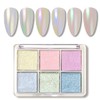 6 Colors Solid Nail Powder Palette Nail Powder Nude Nail