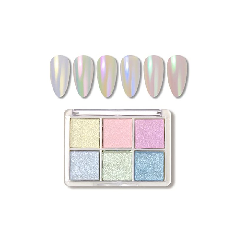 6 Colors Solid Nail Powder Palette Nail Powder Nude Nail