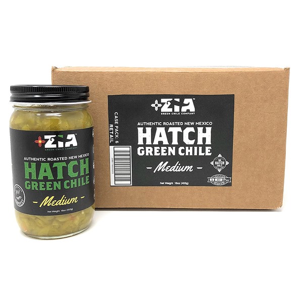 Original New Mexico Hatch Green Chile By Zia Green Chile Company - Delicious Flame-Roasted, Peeled & Diced Southwestern Certified Green Peppers For Salsas, Stews & More, Vegan & Gluten-Free - 6 Pack