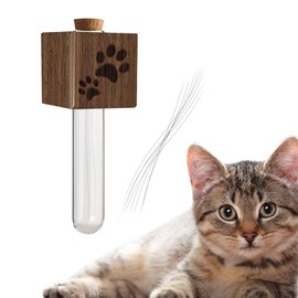 Cat Whisker Jar Fridge Magnet, Cat Whisker Vase, Tiny Vase for Cat Whisker, Loss of Cat Sympathy Gift, Cat Whisker Collector, Cat Whisker Holder, Black Walnut