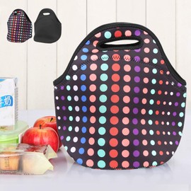 Kuuleyn Lunch Bag, Lunch Box Handbag Insulated Handbag Lunch Bag Insulated Thermal Lunch Bag Waterproof Neoprene Lunch Box Handbag for Picnic Camping(Small Color Circle)