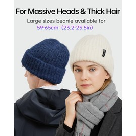 Zylioo Oversize XXL Thick Beanie Cap for Men Women,Soft Stretchy Warm Knit Hat,Chunky Winter Ski Hats for Cold Weather Black
