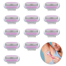 Pack of 12 Razor Blades for Women Compatible Venus, Replacement Blades for Women's Razors, Razor Women with Triple Blade System, Moisture Strips for Gentle Shaving, Durable for Sensitive Skin