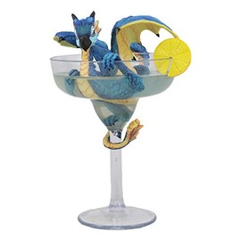 Ebros Drunken Beverage Spirit Drinks and Dragons Statue 7.75" Tall Medieval Renaissance Fantasy Decor Figurine (Margarita Scarlet Macaw Parrot Wyrmling Dragon)