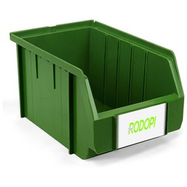 RODOPI Set of 26 Stacking Boxes, Size M, Storage Boxes 230 x 150 x 130 mm, Robust Storage Boxes for Workshop, Garage, Basement, Storage for Small Parts and Tools, Sorting Boxes, Green