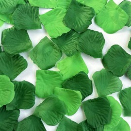 Cynamorkit 1000 PCS Green Silk Rose Petals for Emerald Wedding, Birthday, Graduation, Artificial Flower Petals for Party, Home Decor. St. Patrick's Day (Emerald Green)