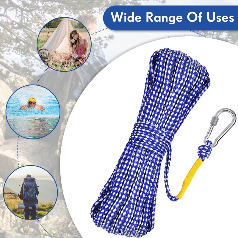 Hollow Braided Polypropylene Line Rope Heaving Line with Spring Hook